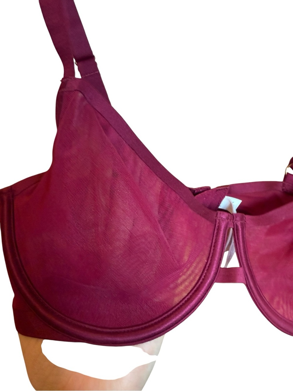 Sexy Auden Wine Mesh Underwire Bra - Picture 2 of 8